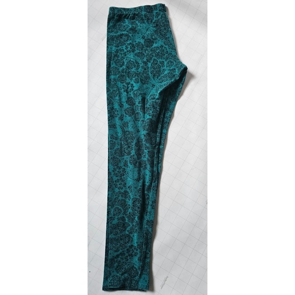 LC Lauren Conrad Pants - LC Lauren Conrad Women's Small Leggings Teal Green Black Paisley Floral EUC